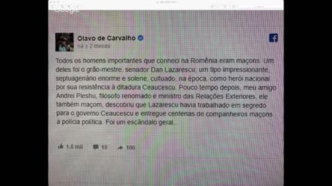 Olavo de Carvalho, Andrei Pleshu e a Maçonaria Romena