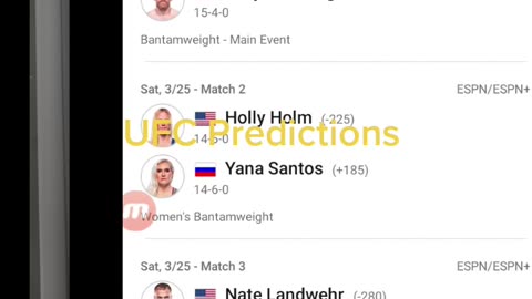 UFC Predictions