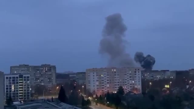 A series of explosions in Lvov.