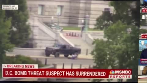 Suspect who made a bomb threat surrendered to law enforcement.