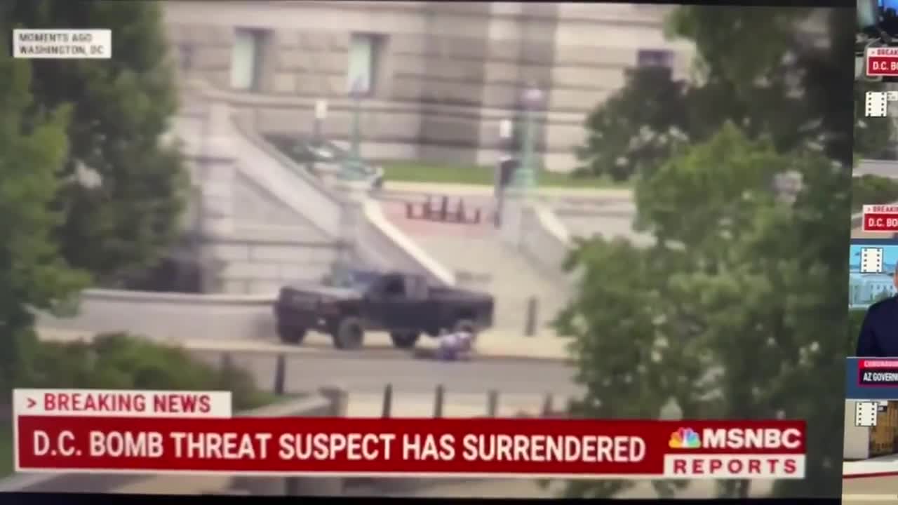 Suspect who made a bomb threat surrendered to law enforcement.