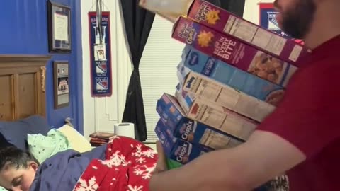 Placing Weird Stuff On My Wife as She Sleeps - Episode 2 - 10 Boxes of Cereal