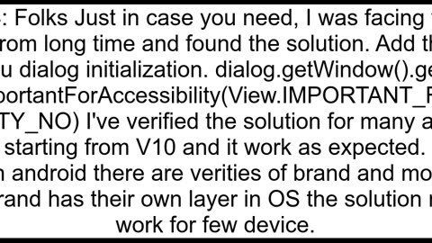 Dialog Fragment39s first view focused twice while accessibility enabled