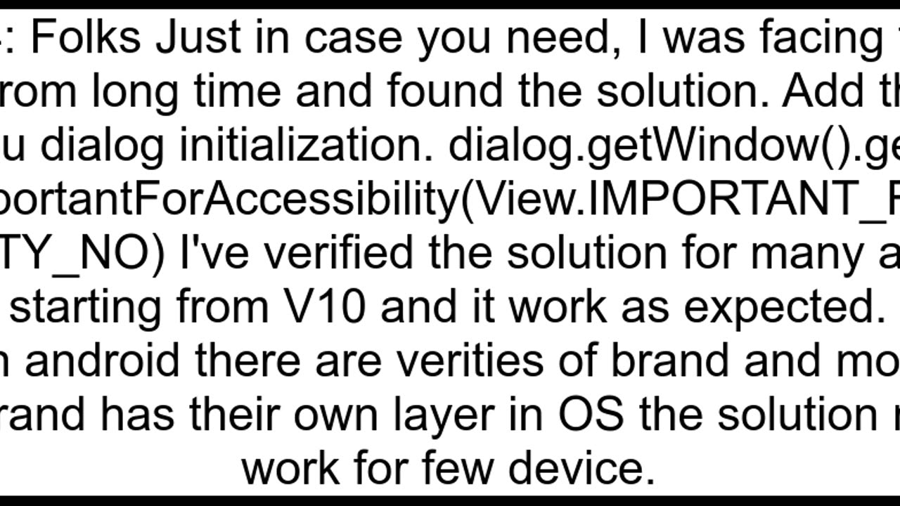Dialog Fragment39s first view focused twice while accessibility enabled