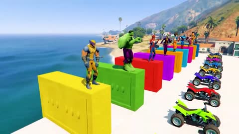 GTA V Epic New Stunt Race For Car Racing Challenge by Quad Bike, Cars and Motorcycle, Spider Shark