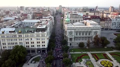 Protesters march against planned Pride event in Serbia