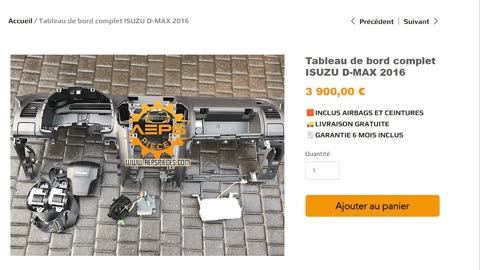 AEPSPIECES.COM - Tableau de bord complet ISUZU D-MAX 2016