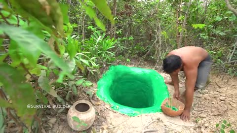 Secret Underground House And Temple Water Slide