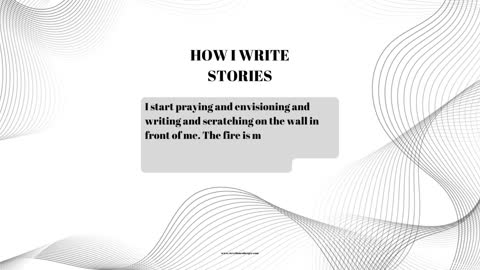 How I Write Stories