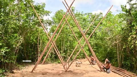 39 Day Complete Bamboo Two-Story House And Swimming Pools[Full Video]