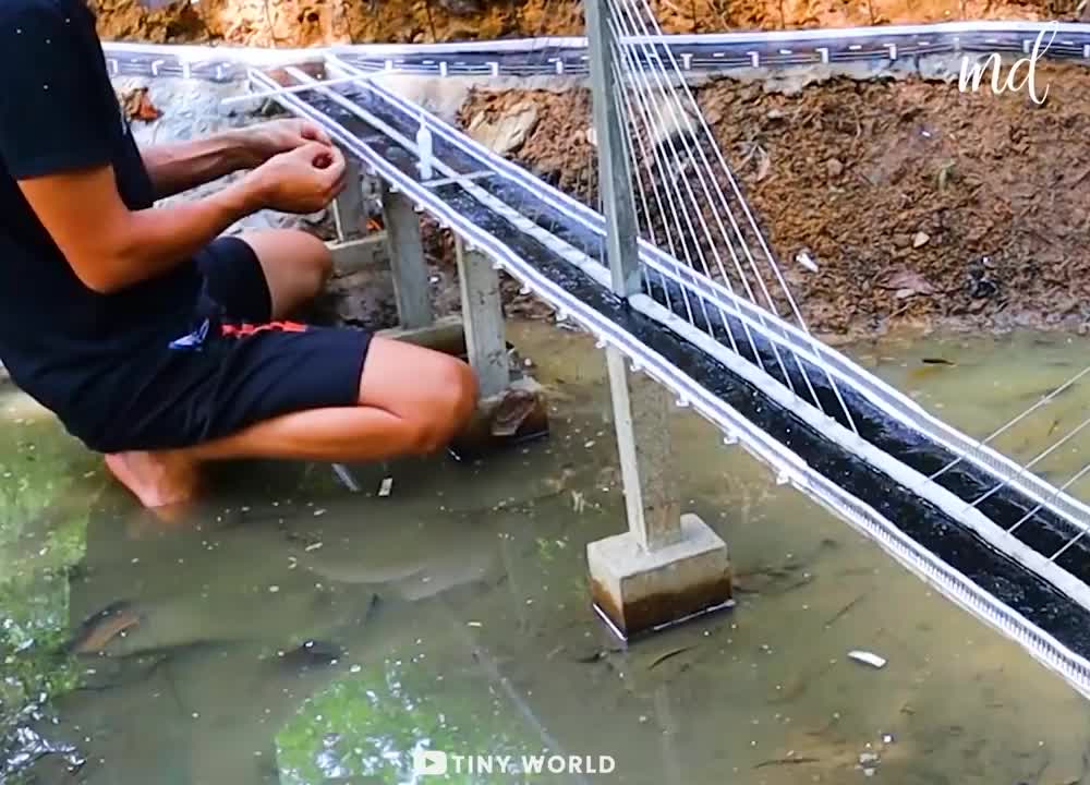 Building mini hanging bridge 😎