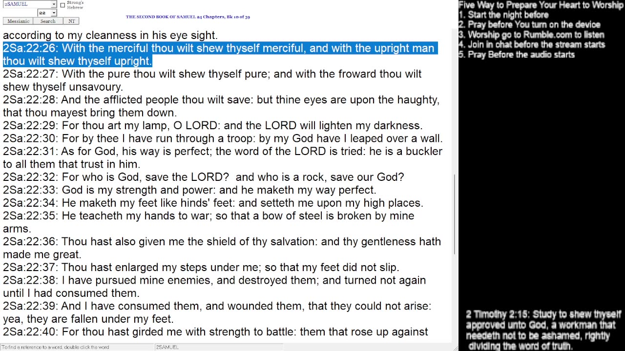 2 Samuel 22-23; Psalm 57, 95, 97-99