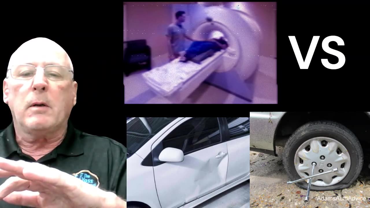 MRI VS A Bashed In Door Panel And Flat Tires.