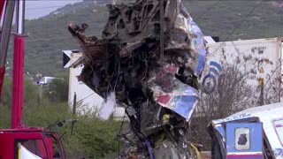 Greek protesters clash with police after train crash