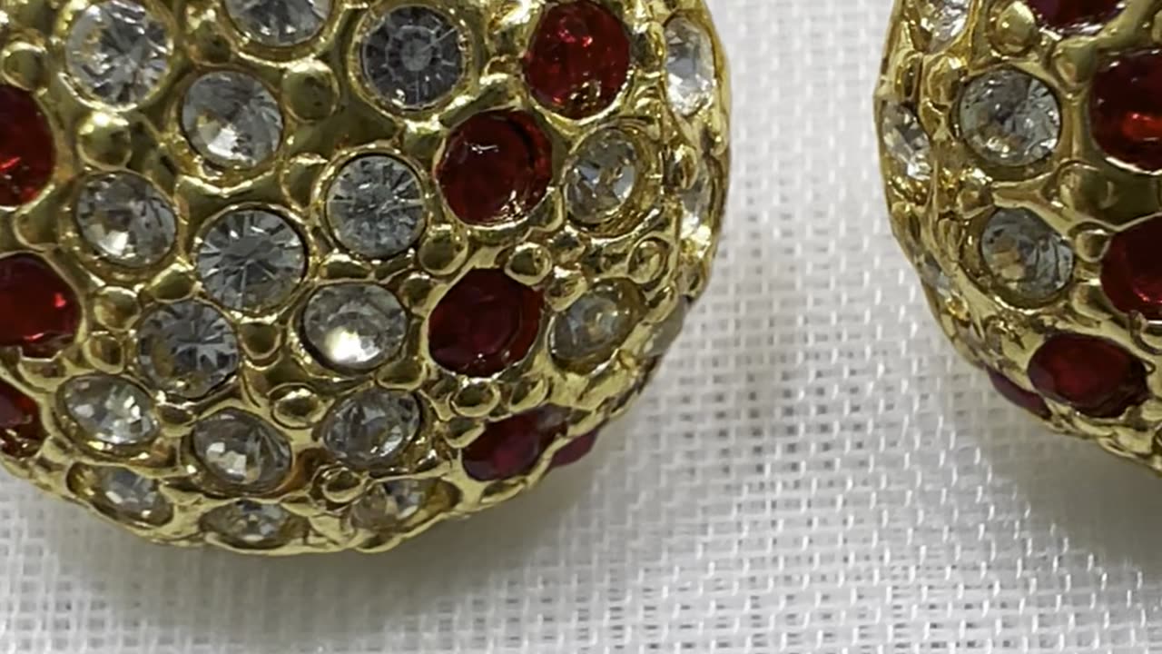 18KGP Baseball Leverback Earrings. Made with Swarovski Crystals. Rare Find.