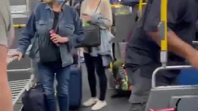 Guy Tries To Get Off A Moving Bus Through The Window 🟠⚪🟣 The NPC Show