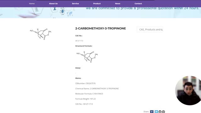 cas: 36127-17-0 2-CARBOMETHOXY-3-TROPINONE