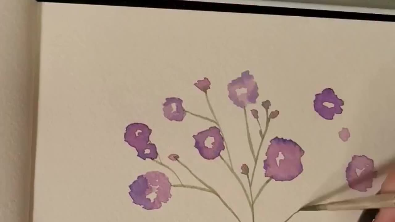 Painting a Dried Purple Flower