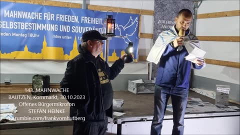 STEFAN HEINKE - BAUTZEN, Kornmarkt, 30 10 2023, 143. MAHNWACHE 🕊 - Bürgermikrofon