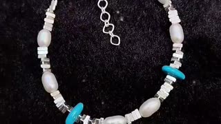 GN-20241108-02 High Quality Natural Pearl & Turquoise Premium Women's Bracelet with Delicate S925