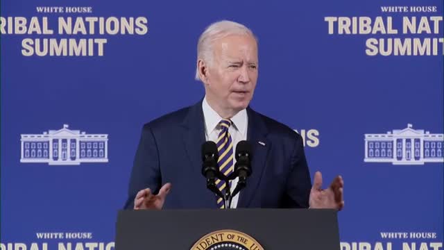 President Biden and VP Kamala Harris deliver remarks at the White House Tribal Nations Summit