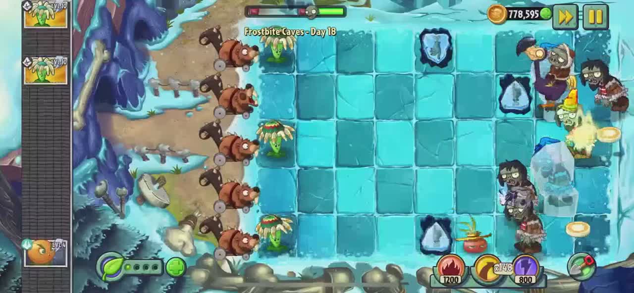 Plants vs Zombies 2 Frostbite Caves - Day 18