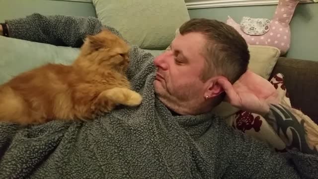 Tia loves daddy snuggles