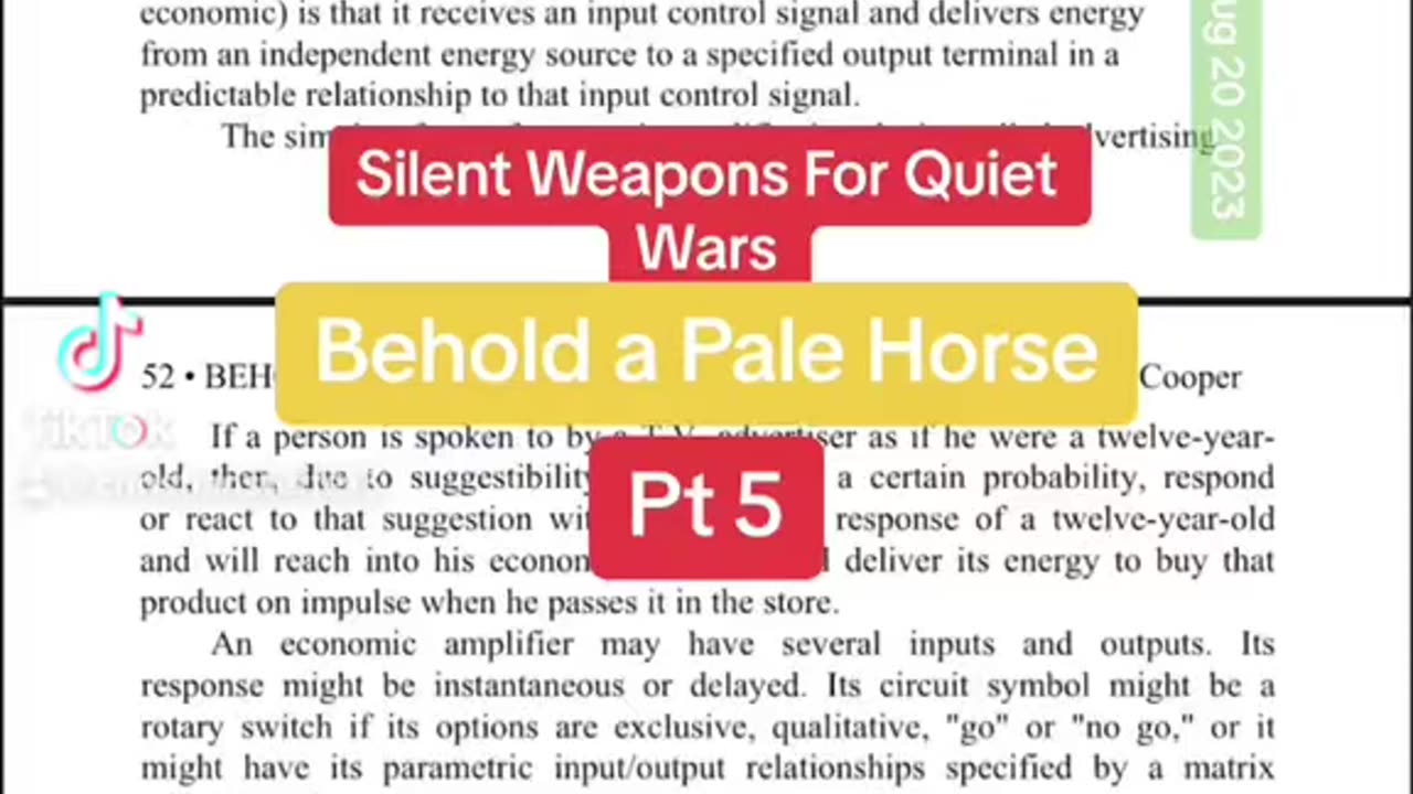 Silent Weapons for Quiet Wars pt 5 Behold A Pale Horse