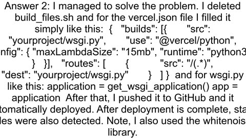 Static files won39t load when using Vercel