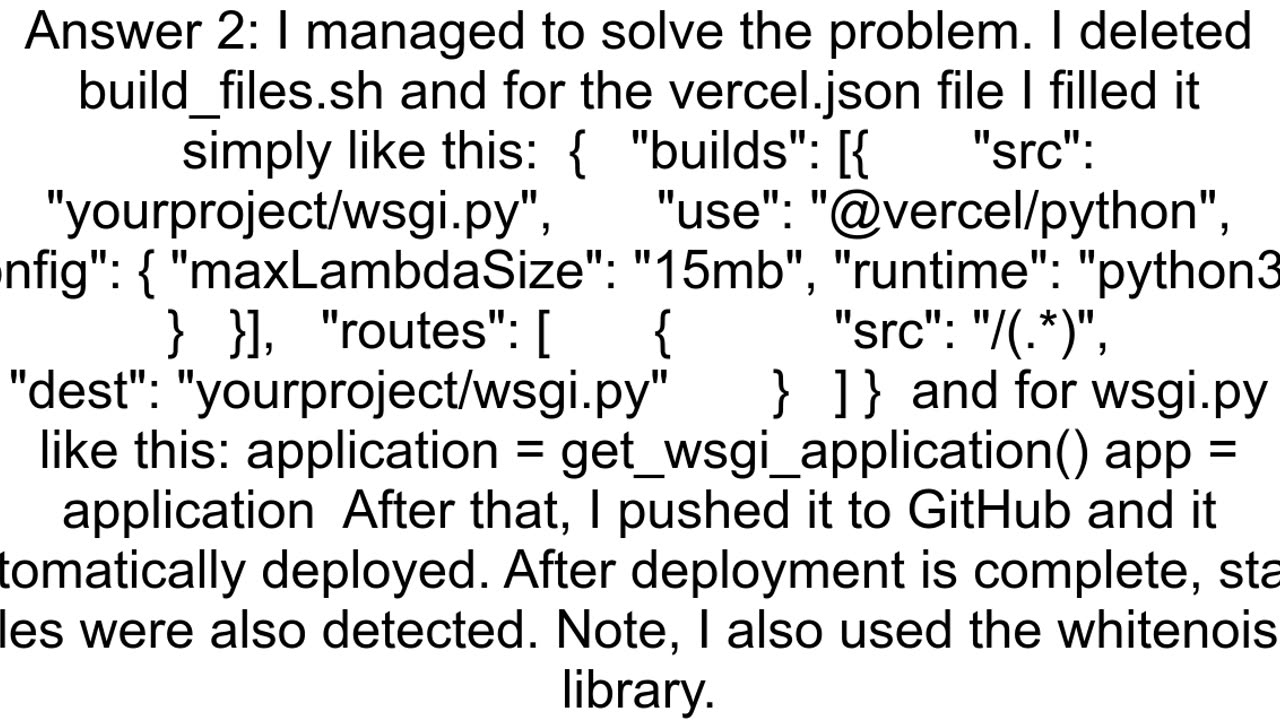 Static files won39t load when using Vercel