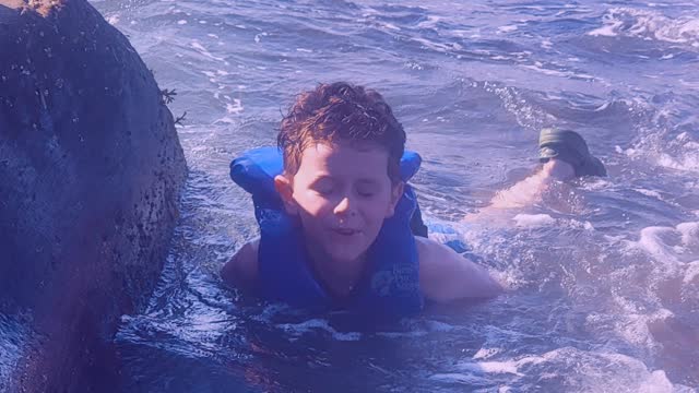 Swimming at polar bear beach