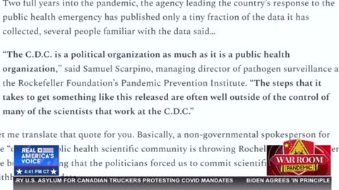 Steve Bannon’s War Room w/ Dr. Malone. He talks about CDC not sharing Covid data = Fraud!