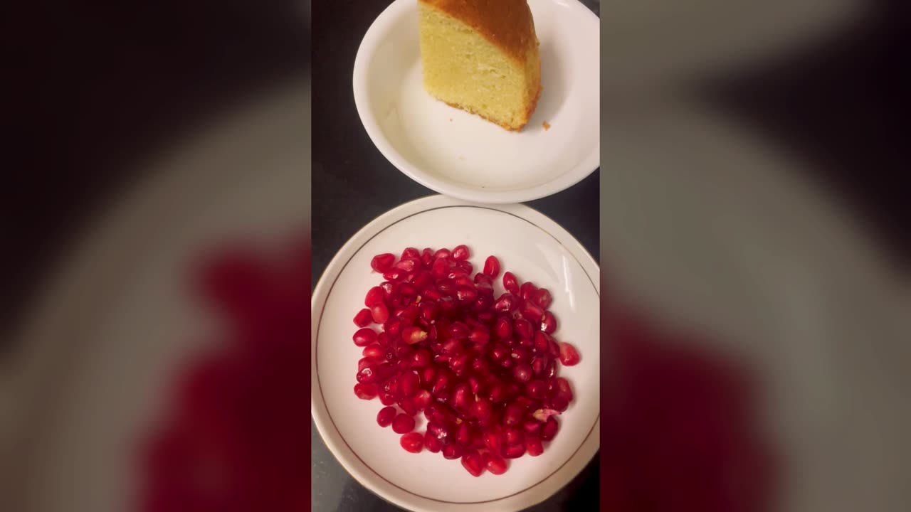 Soft & Spongy Teatime Milk Cake | Easy Tea Time milk cake and Pomegranate #desi #food #thali #indian