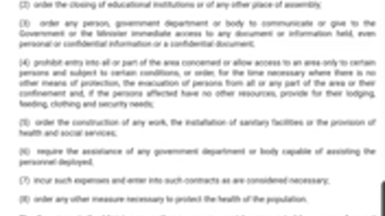 QUÉBEC HEALTH ACT Updated: "order compulsory vaccination of the entire population"