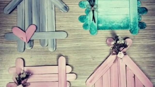 New artistic pop stick craft decoration/jewellery box and other home decor ideas