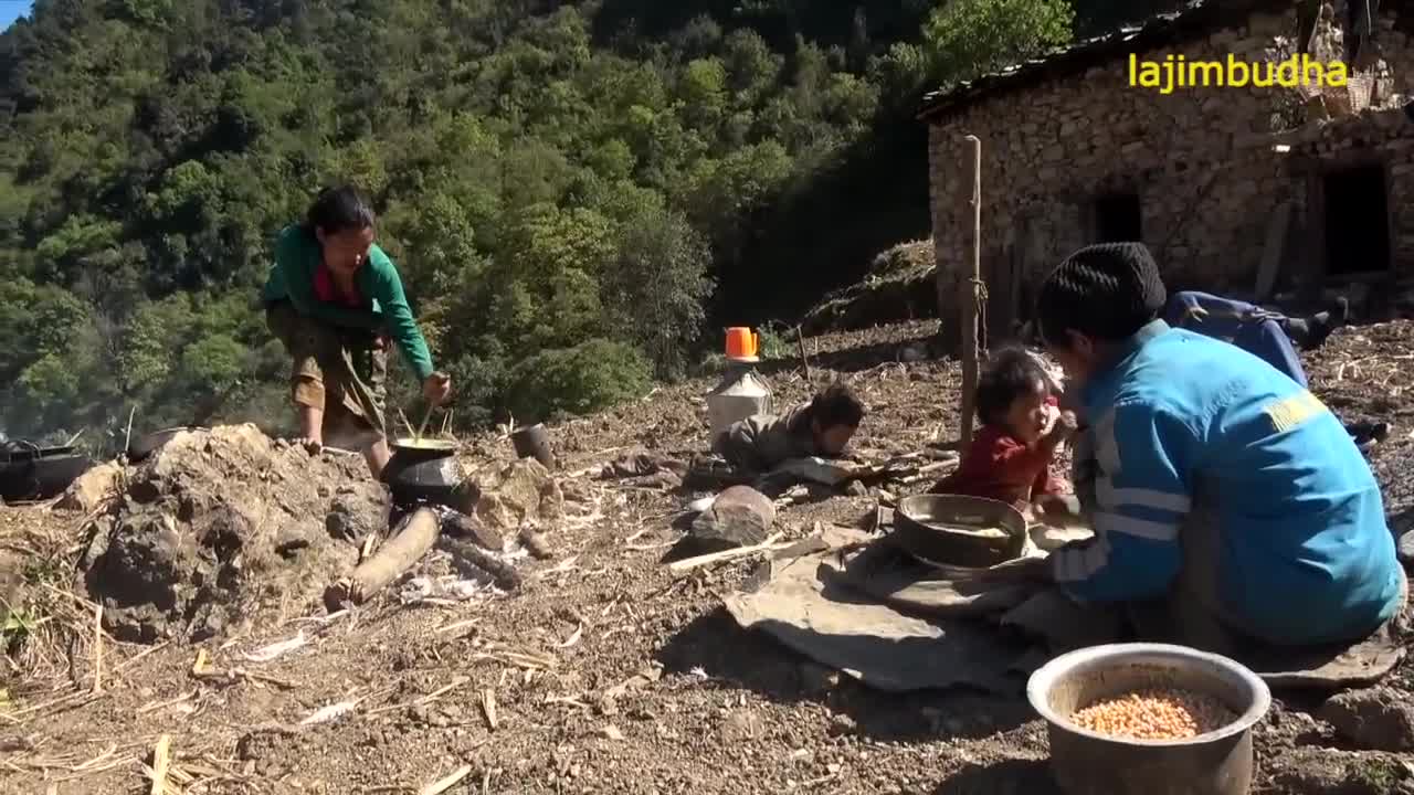 Organic Food Cooking in Nepal.