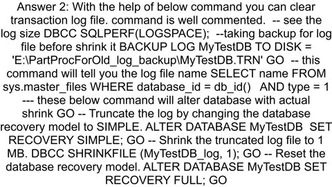 How to shrink a log file without backuping first