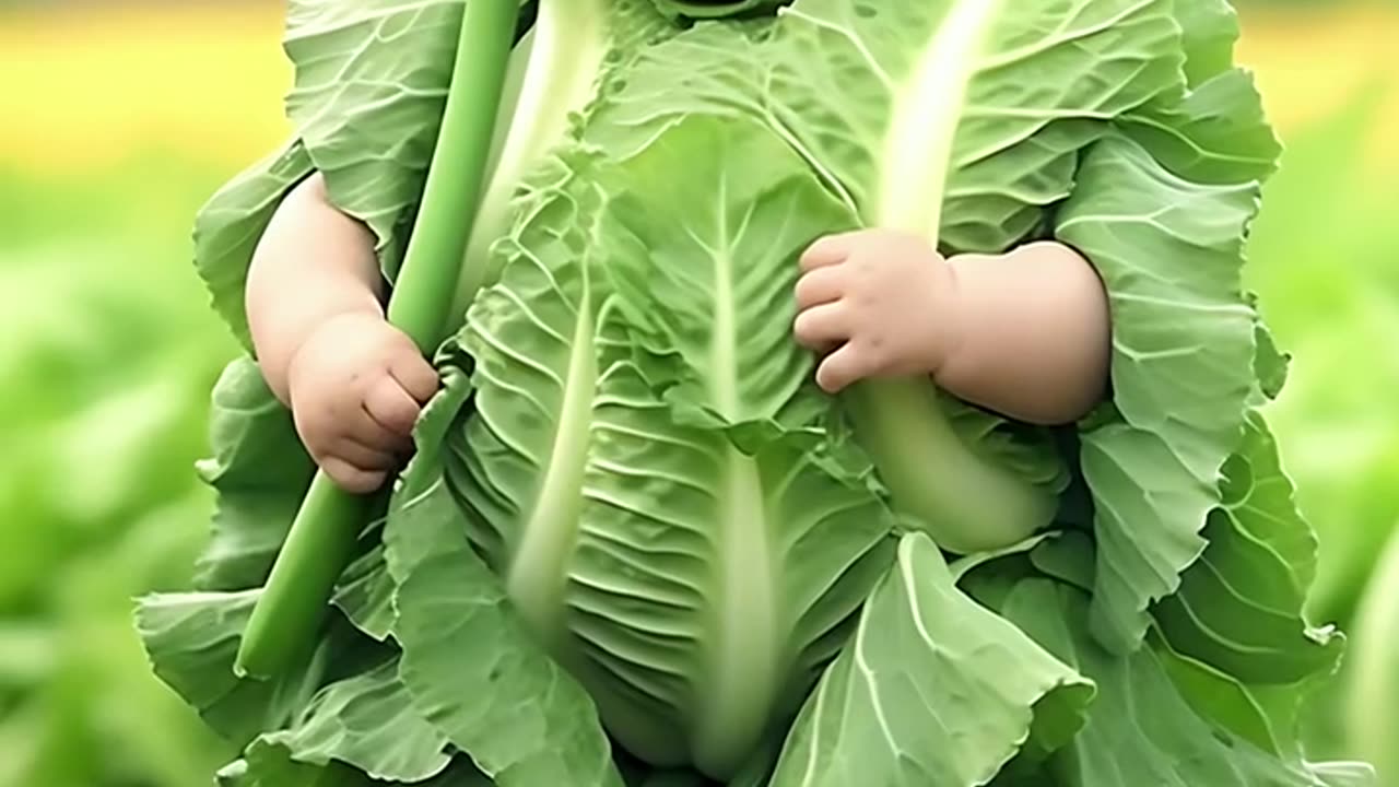 The cabbage leaf cute baby fashion show is here, which one do you like #countryside fashion show