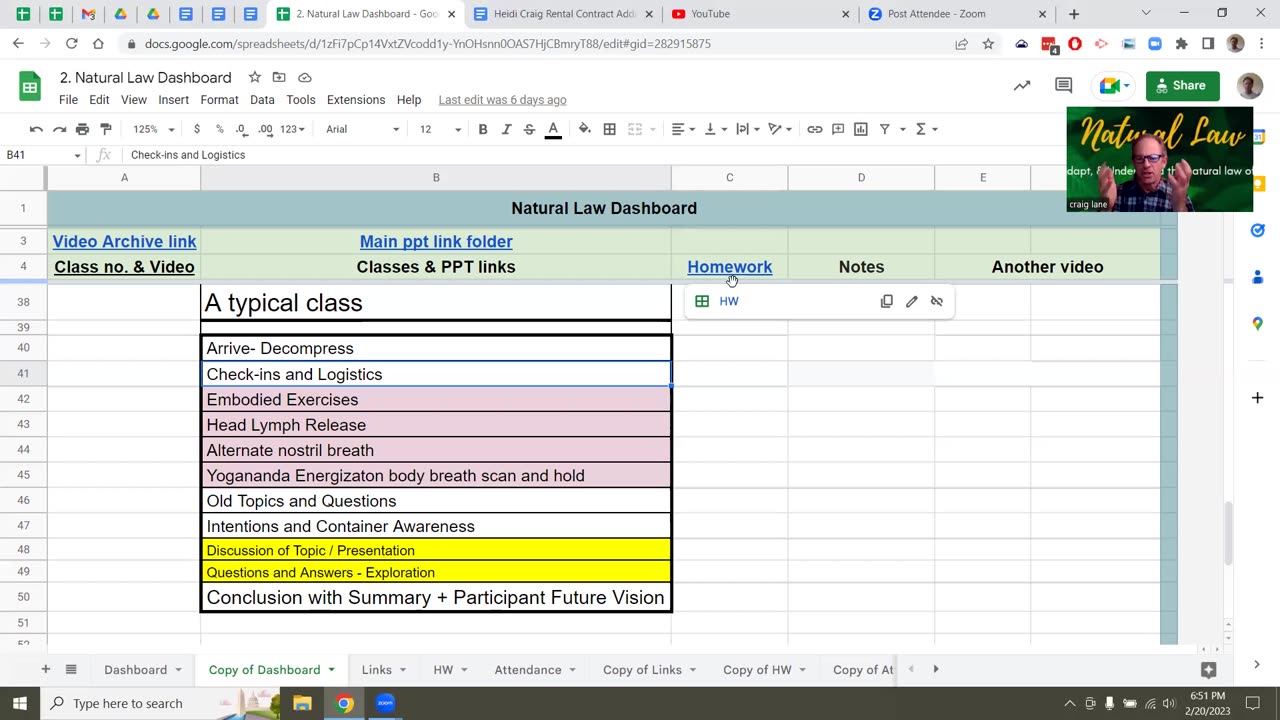 Natural Law Group Check in and Opening Template