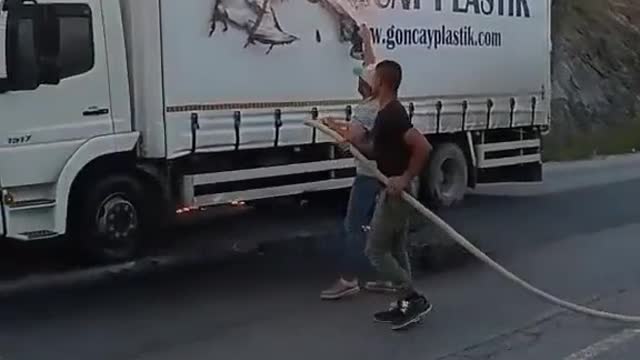 To rescue a truck that had an accident