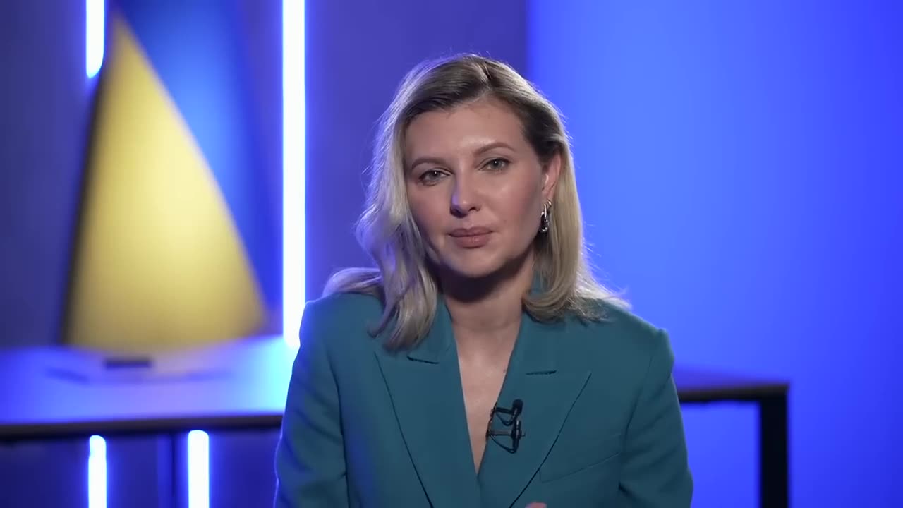 0:02 / 9:44 Ukraine's First Lady Olena Zelenska speaks about........