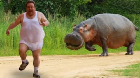 Animals chasing humans funny videos 2024