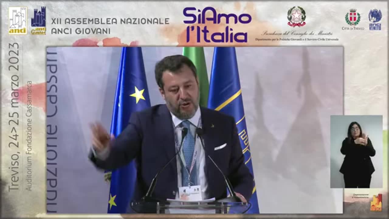 🔴 Ministro Matteo Salvini a Treviso per 12ª Assemblea Nazionale Anci Giovani (25/03/2023)