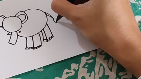 Easy way to draw Elephant