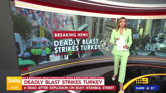 Turkey explosion leaves six dead in Istanbul | 9 News Australia