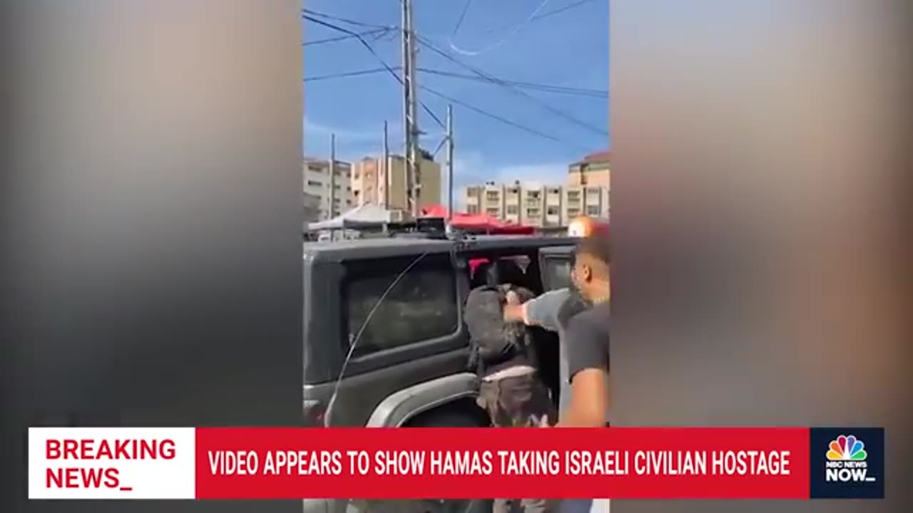 Video shows hamas taking israeli civilian hostage