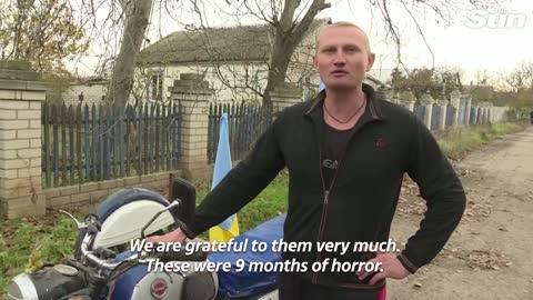 Kherson village residents celebrate after months of Russian occupation