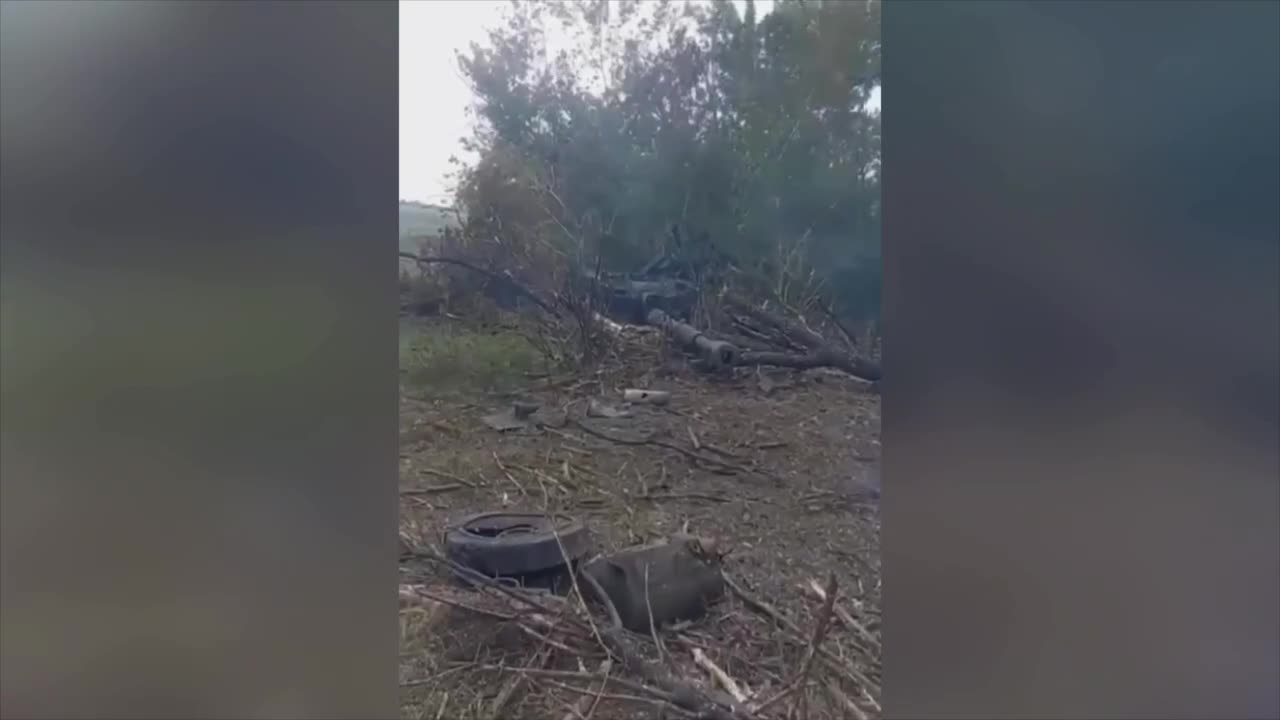 Russian Heavy Gun Detonates After Ukrainian Drone Finds it Hiding in the Bushes