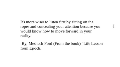 "Life Lesson from Epoch" - Checkout Description