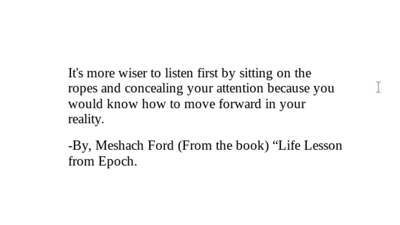 "Life Lesson from Epoch" - Checkout Description